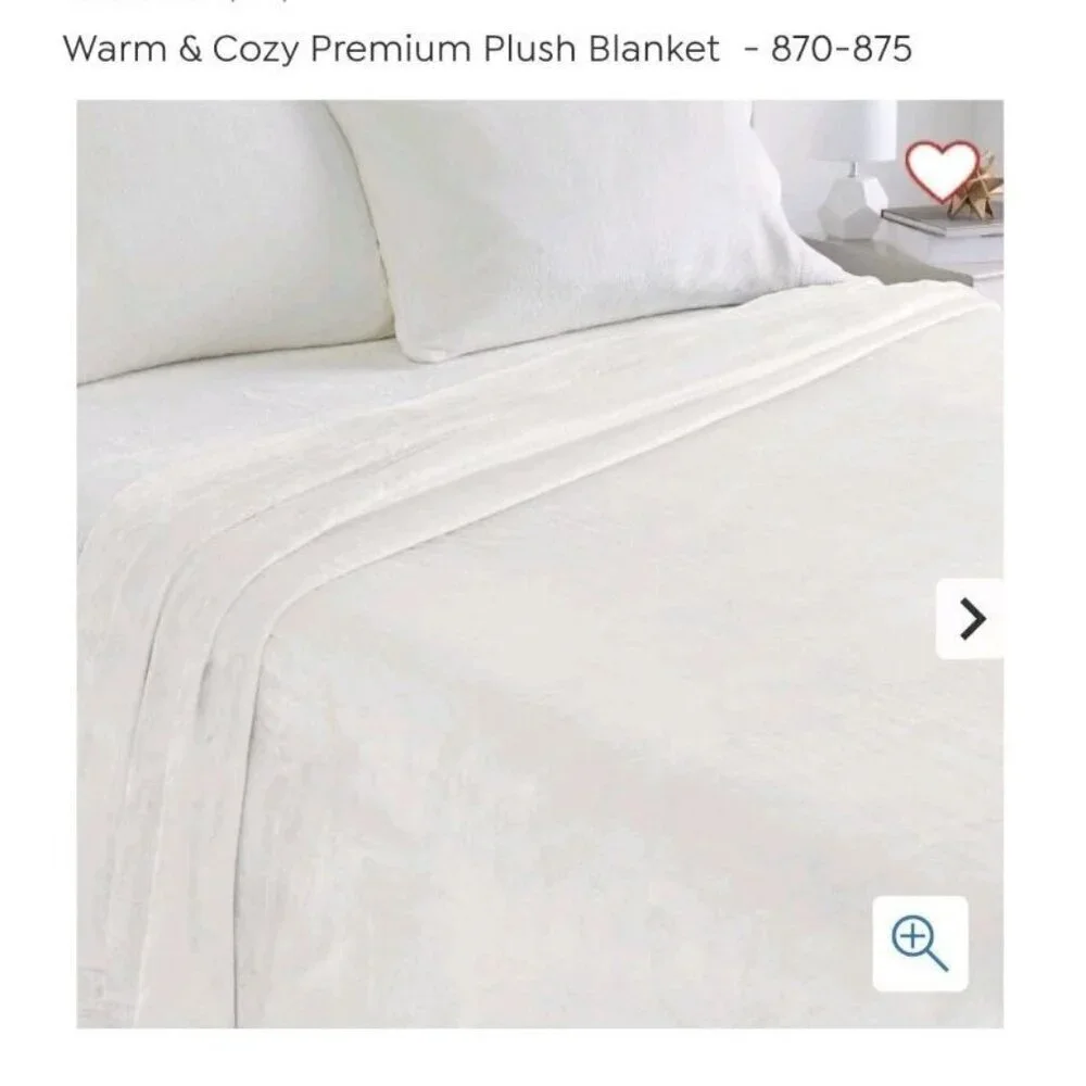 Premium Plush Blanket White Size Twin 72x92in Brand New